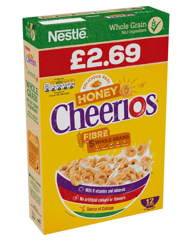 Nestle Whole Grain Honey Cheerios Cereal, 375 g
