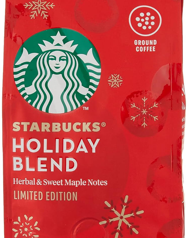 Starbucks Holiday Blend Medium Roast Ground Coffee, 190g