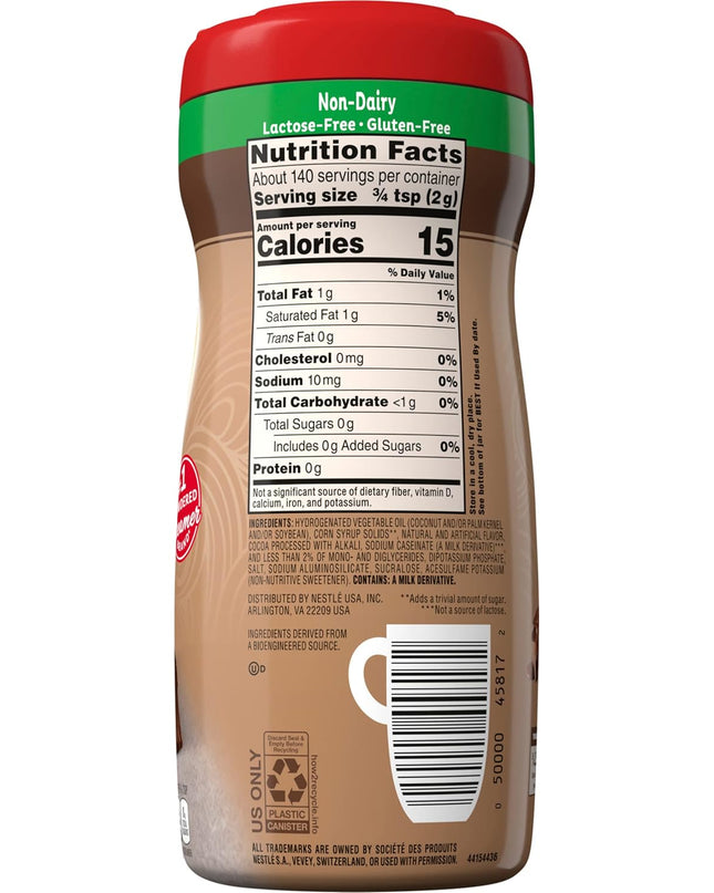Nestle Sugar Free Chocolate Crème Coffee Mate Bottle, 289 g