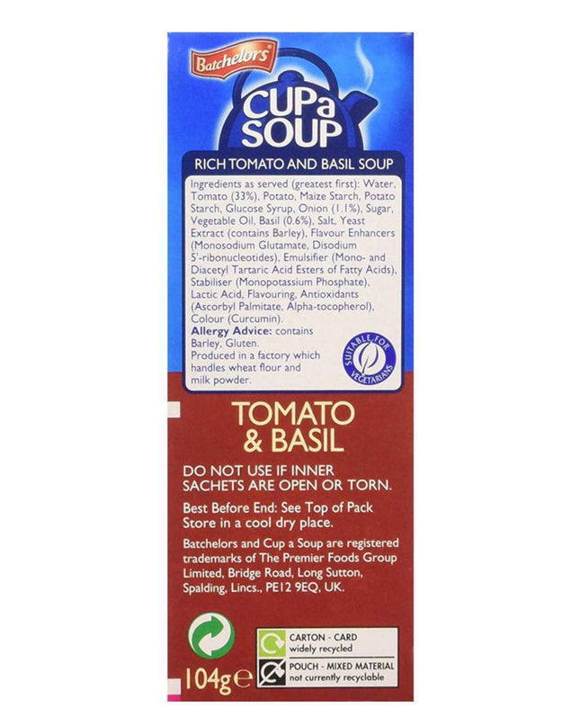 Batchelor's Cup a Soup with croutons 4 Sachets - Tomato & Vegetable - 2 Pack, 2 X 104 g
