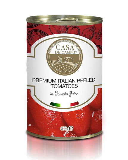 Casa De Campo Premium Italian Peeled Plum Tomatoes in Tomato Juice, 400 g