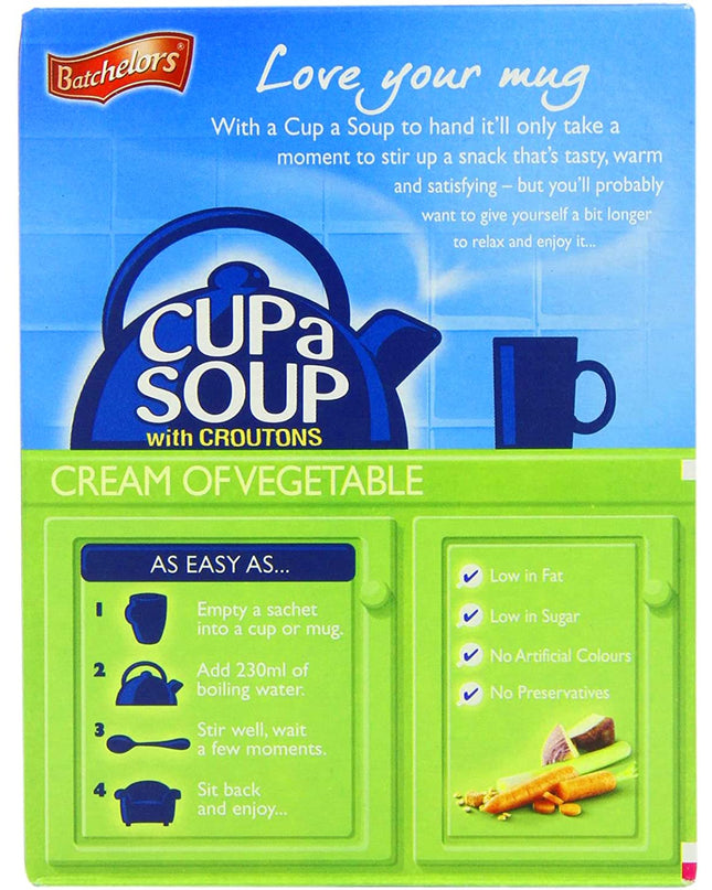 Batchelor's Cup a Soup with croutons 4 Sachets - Cream of Vegetable - 2 Pack, 2 X 122 g