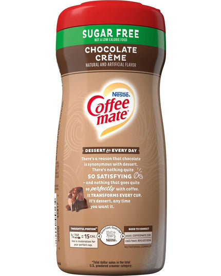 Nestle Sugar Free Chocolate Crème Coffee Mate Bottle, 289 g