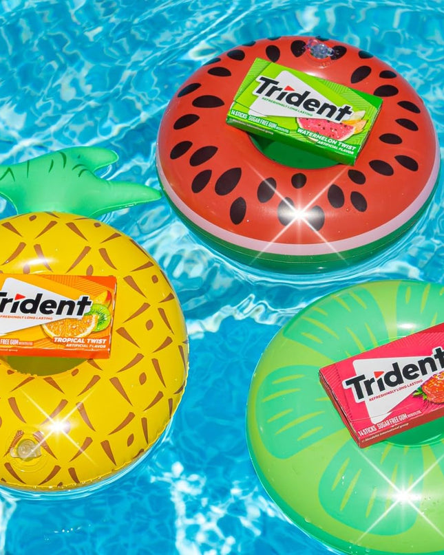 Trident Gum Tropical Twist Flavour Sugar Free Gum, 14 sticks (Pack of 12)