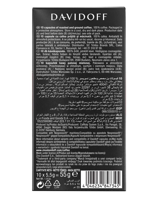 Davidoff Fine Aroma Coffee Capsules - 7/12 Intensity - 10 X Capsules - 55 Gm