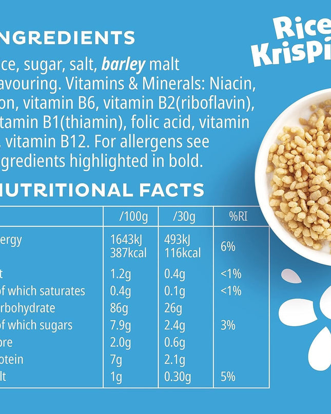 Kelloggs Toasted Rice Krispies Breakfast Cereal, No Artificial Colors And Flavours, 430g (Pack Of 2) Imported From UK