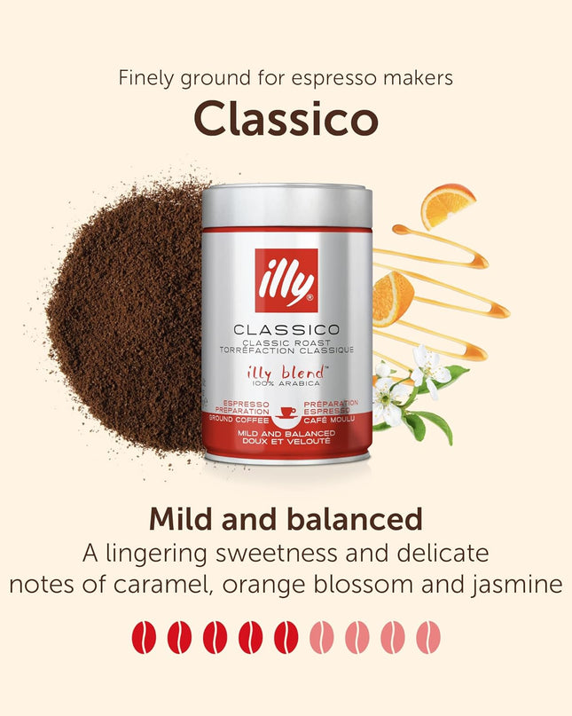Illy Espresso Medium Roast Ground Coffee - 250 Gram|Can