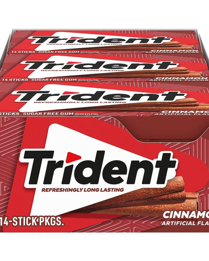 Trident Cinnamon Sugar Free Gum, 14 Sticks, 26 g, 12 Pack