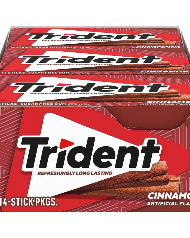 Trident Cinnamon Sugar Free Gum, 14 Sticks, 26 g, 12 Pack