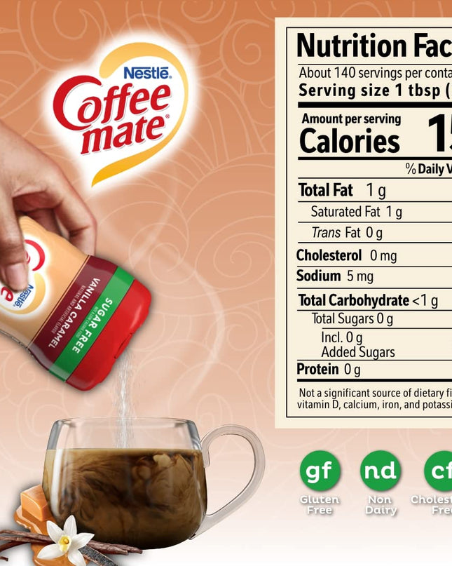 Nestle Coffee Mate Sugar free Vanilla Caramel, 289.1g