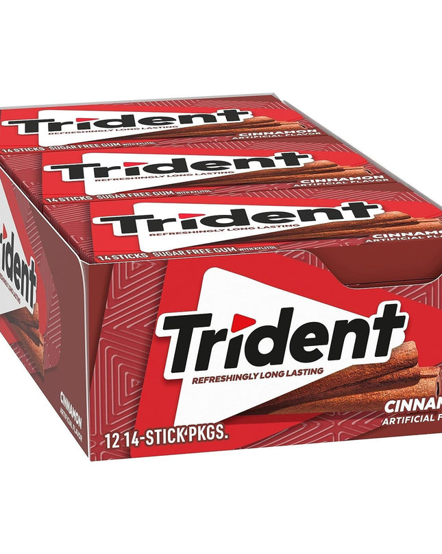 Trident Cinnamon Sugar Free Gum, 14 Sticks, 26 g, 12 Pack