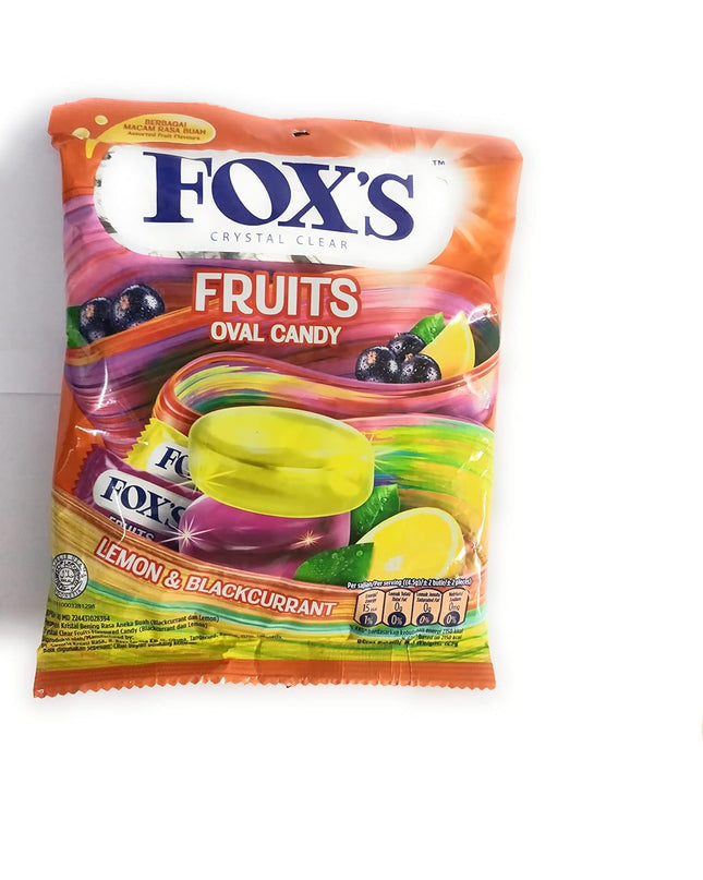Fox's Crystal Clear Fruits Lemon & Blackcurrant Flavor Candy 125gm