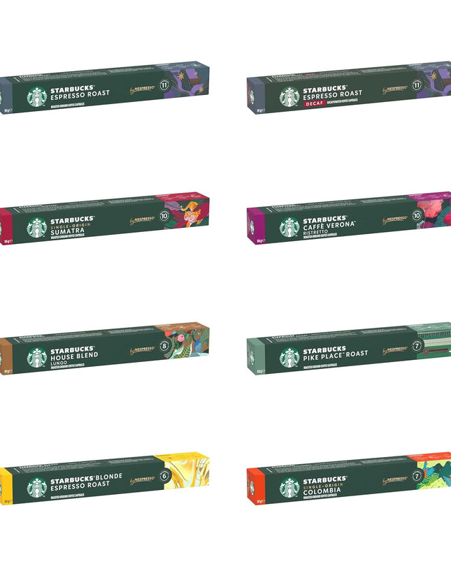 Starbucks Variety Pack 8 Flavour By Nespresso Coffee Pods 660 gram (Pack Of 12, Total 120 Capsules)