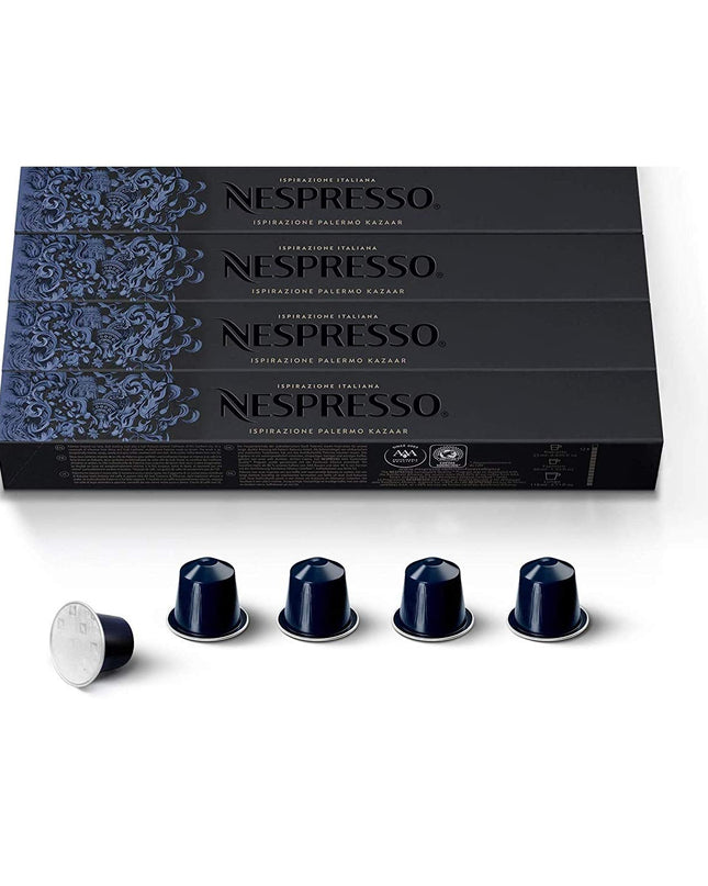 Nespresso Pods Original Line, Kazaar Intenso, Dark Roast Coffee, 40 Count Coffee Pods, Brews 1.35oz (4 Sleeves | 10 Pcs in Each Sleeve)
