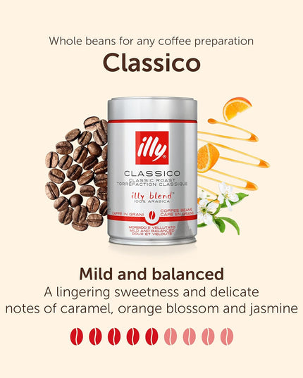 Illy Regular Coffee Beans, 250 Gram, Can, Vegetarian
