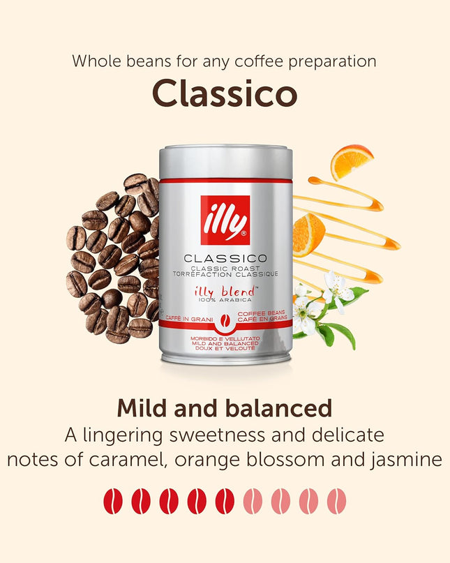 Illy Regular Coffee Beans, 250 Gram, Can, Vegetarian
