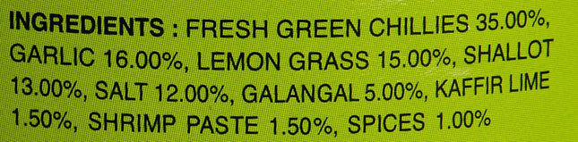 Namjai Green Curry Paste, 400 gram