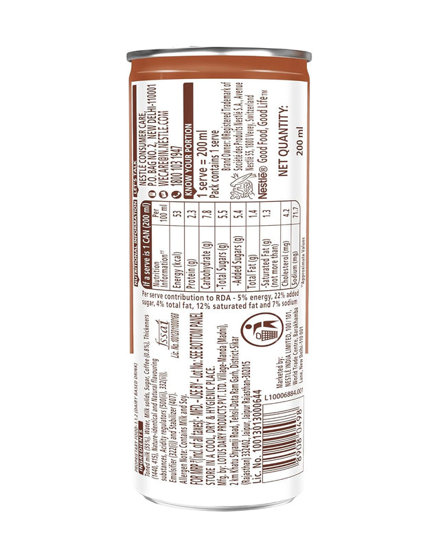Nescafe Café Style Classic Latte Can, 200 ml