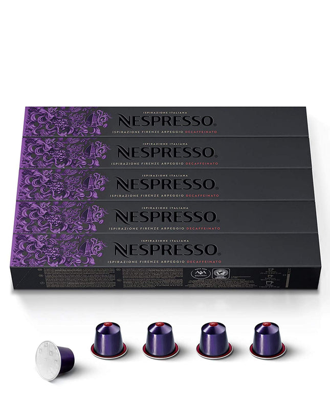 Nespresso Capsules OriginalLine, Arpeggio Decaffeinato, Dark Roast Coffee, 50 Count