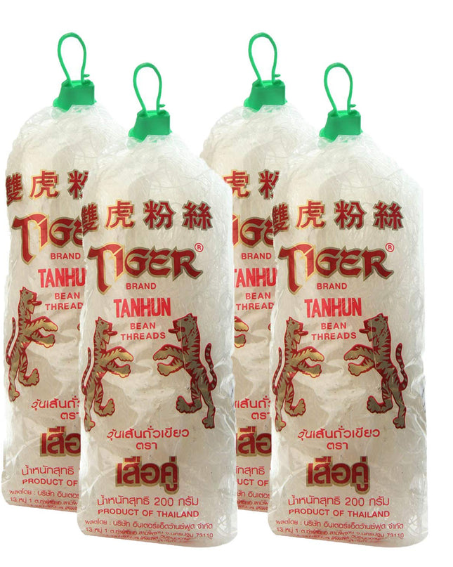 Tiger Tanhun Mung Bean Threads - 4 Pack, 4 x 200 g
