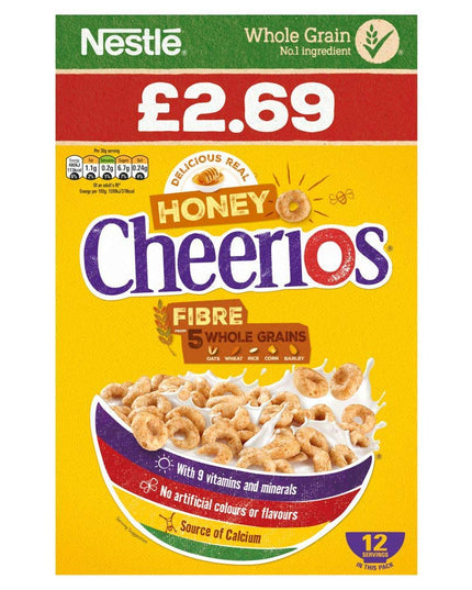 Nestle Whole Grain Honey Cheerios Cereal, 375 g