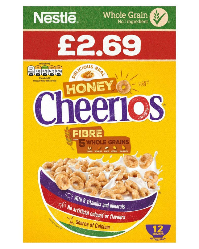 Nestle Whole Grain Honey Cheerios Cereal, 375 g