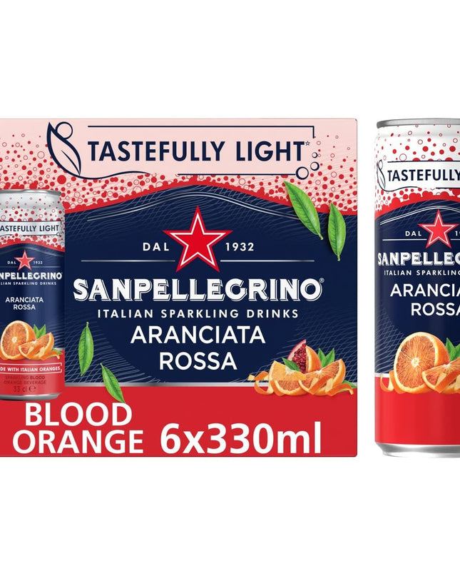 San Pellegrino Aranciata Rossa Sparkling Blood Orange Drink 6x330ml, 1980 ml