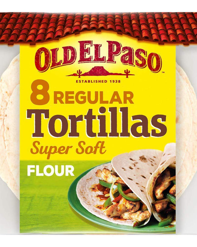 Old El Paso 8 Regular Super Soft Flour Tortillas Pouch, 326 g