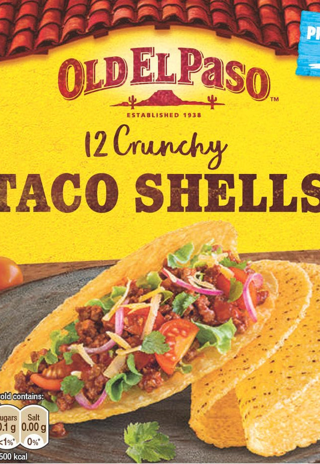 Old El Paso 12 Crunchy Taco Shells 156g Box