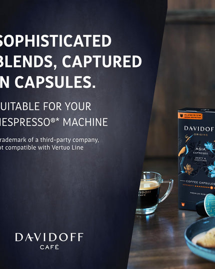 Davidoff Origins Asia Espresso Coffee 9/12 Intensity 10x Capsules, 1.94 oz ℮ 55 g