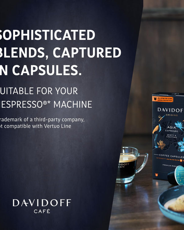 Davidoff Origins Asia Espresso Coffee 9/12 Intensity 10x Capsules, 1.94 oz ℮ 55 g