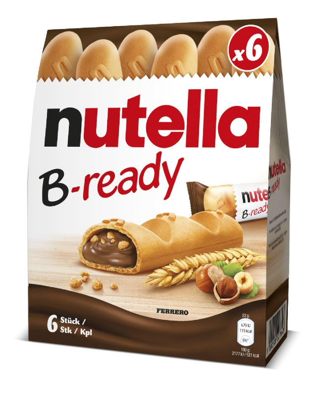 Nutella B-Ready Wafer, 6 X 22 g