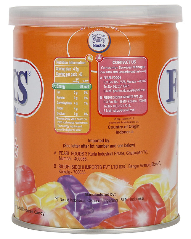 Nestle Fox's Crystal Clear Candy - Fruits, 180g Tin