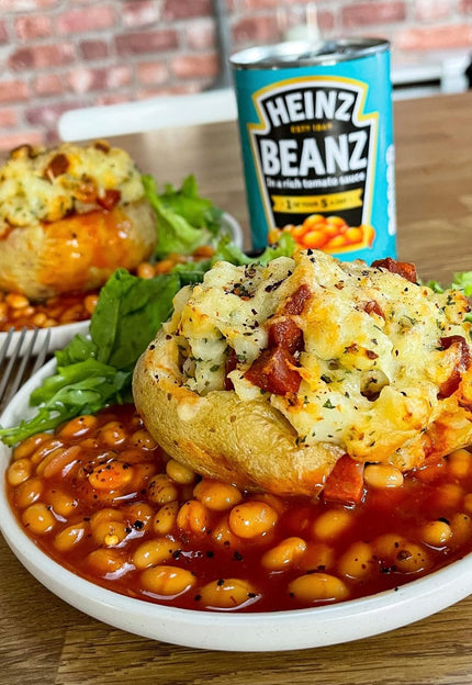 <em>Tangy flavourful baked beans</em> in rich tomato sauce, perfect for mashed, baked potatoes.