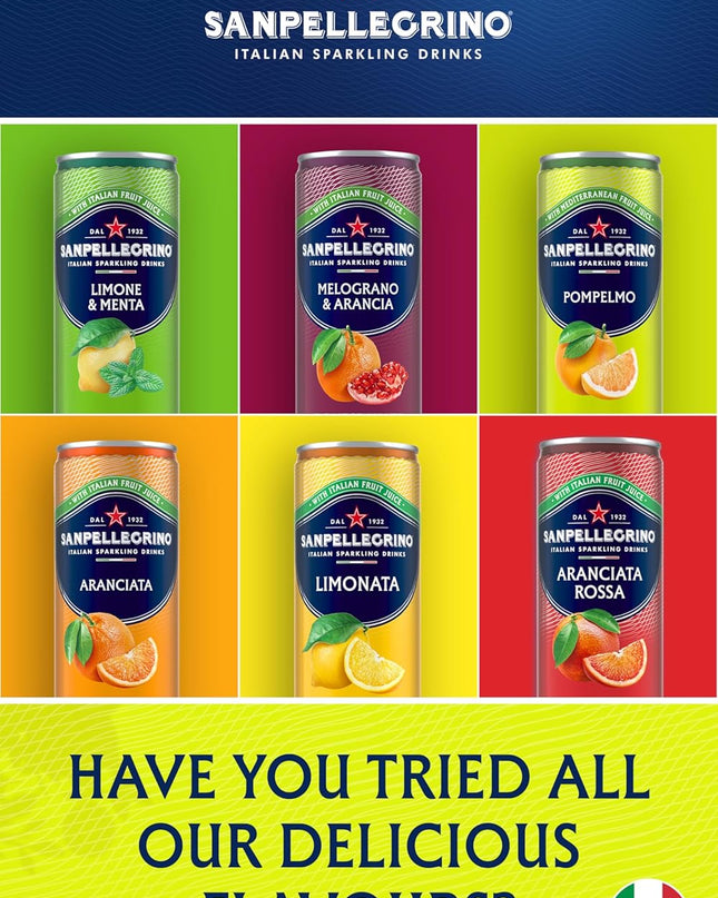 S Pellegrino Pompelmo Sparkling Grapefruit Beverage Italian Sparkling Drink, 11.16 fl oz / 330 ml