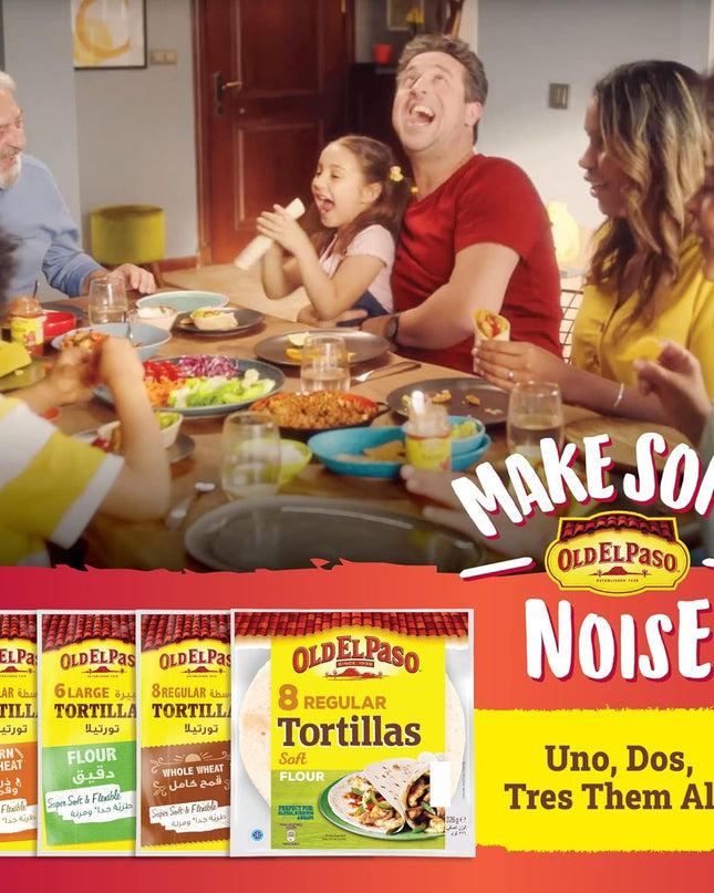Old El Paso 8 Regular Super Soft Flour Tortillas Pouch, 326 g