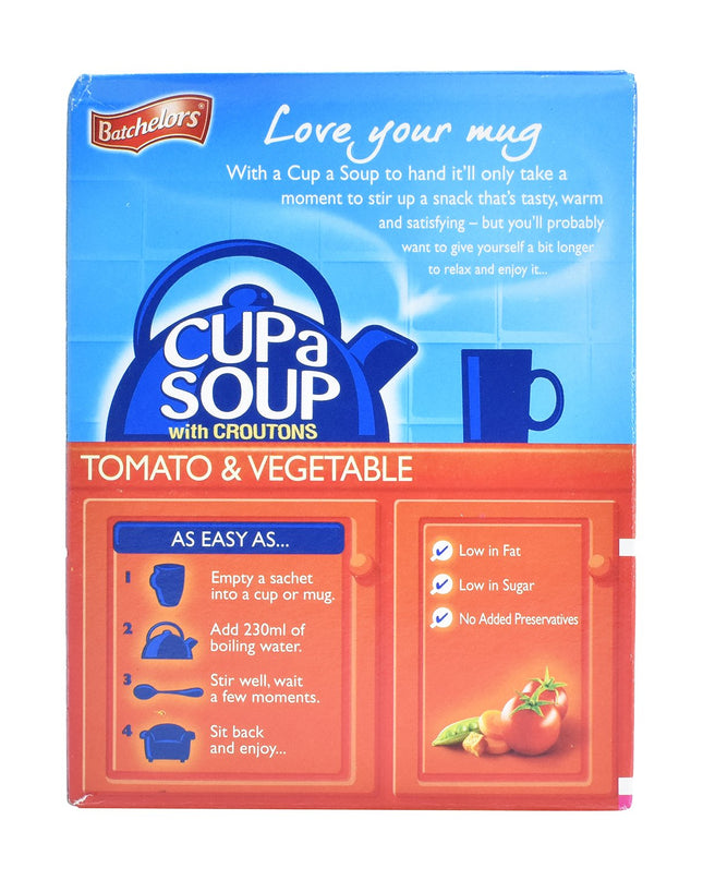 Batchelors Cup a Soup with Croutons, Tomato & Vegetable (4 Sachets) - 104g