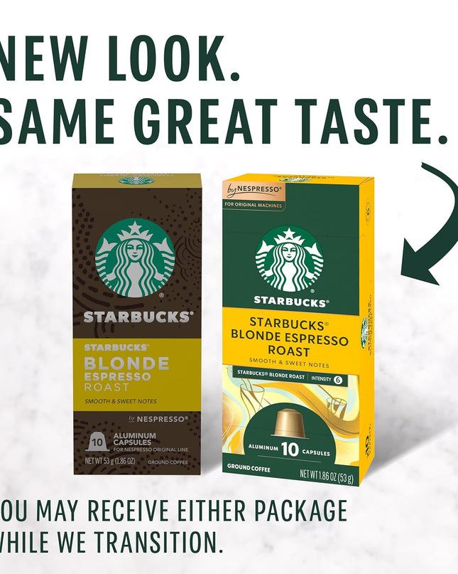 Starbucks By Nespresso, Espresso Dark Roast (50-Count Single Serve Capsules, Compatible With Nespresso Original Line System), Box - 0.62 Pounds