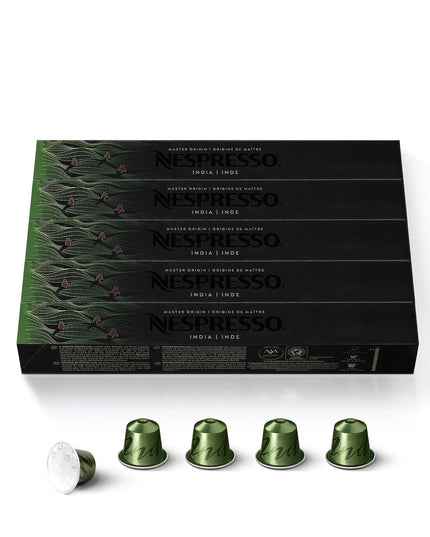 Nespresso Master Origin India, Original Line, Dark Roast, 50 Coffee Pods