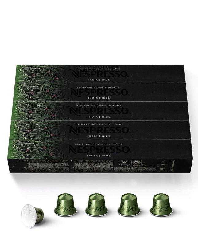 Nespresso Master Origin India, Original Line, Dark Roast, 50 Coffee Pods