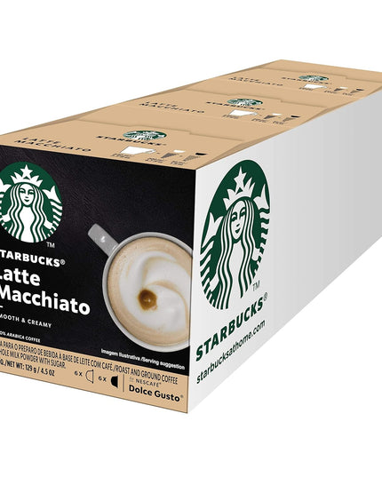 Starbucks Coffee by Nescafe Dolce Gusto, Latte Macchiato, Coffee Pods, 12 Capsules