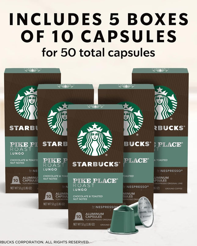 Starbucks By Nespresso, Pike Place Roast Pods (50-Count)