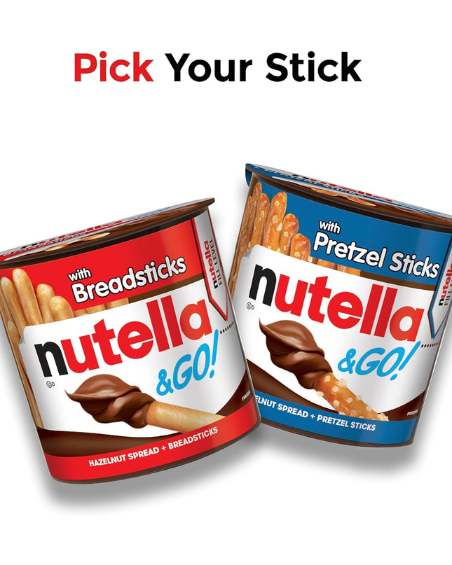 Nutella Ferrero & Go Hazelnut Spread With Cocoa & Bread Sticks, 52G Each (Pack Of 2)