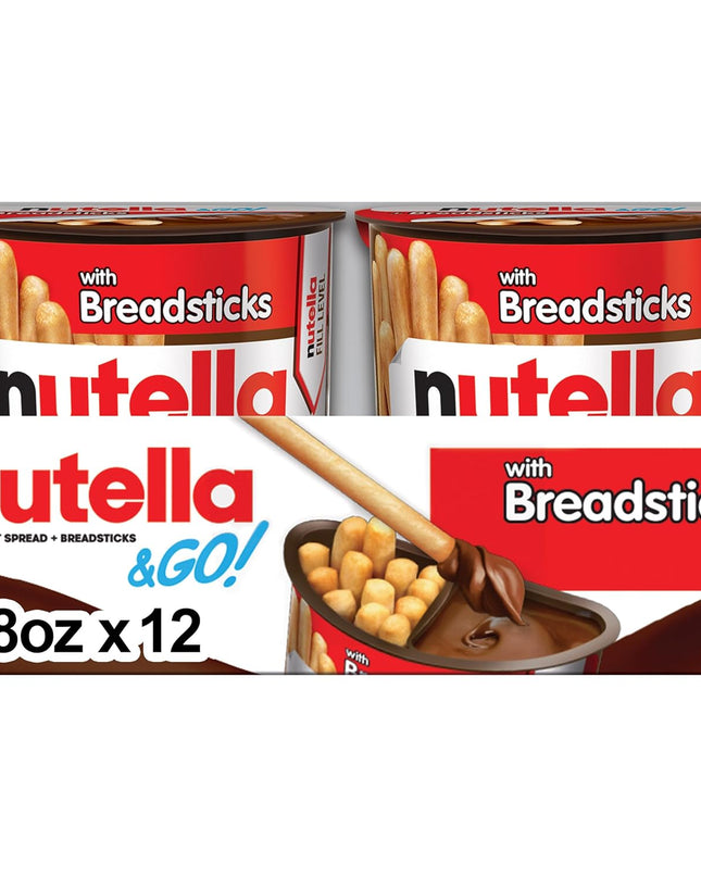 Nutella Ferrero & Go Hazelnut Spread With Cocoa & Bread Sticks, 52G Each (Pack Of 2)