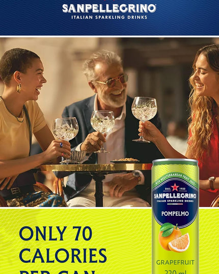 S Pellegrino Pompelmo Sparkling Grapefruit Beverage Italian Sparkling Drink, 11.16 fl oz / 330 ml