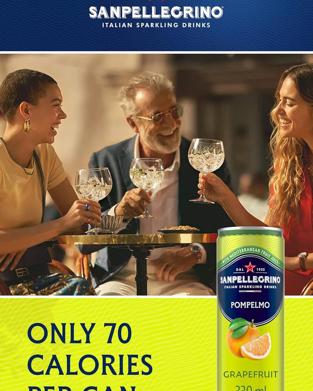 S Pellegrino Pompelmo Sparkling Grapefruit Beverage Italian Sparkling Drink, 11.16 fl oz / 330 ml