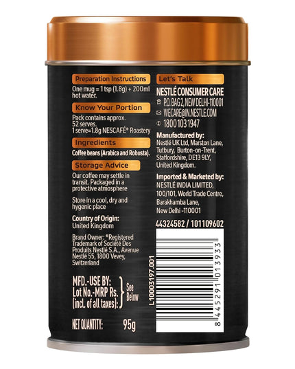 Nescafe Roastery Coffee Dark Roast 95g