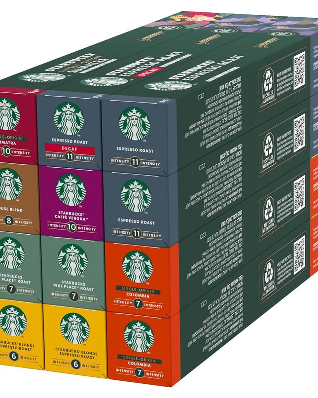 Starbucks Variety Pack 8 Flavour By Nespresso Coffee Pods 660 gram (Pack Of 12, Total 120 Capsules)