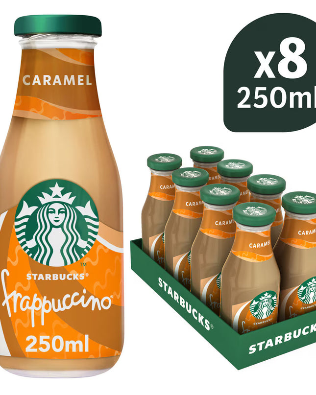 Starbucks Caramel Frappuccino Coffee Drink, 250 ml (8 Pack)